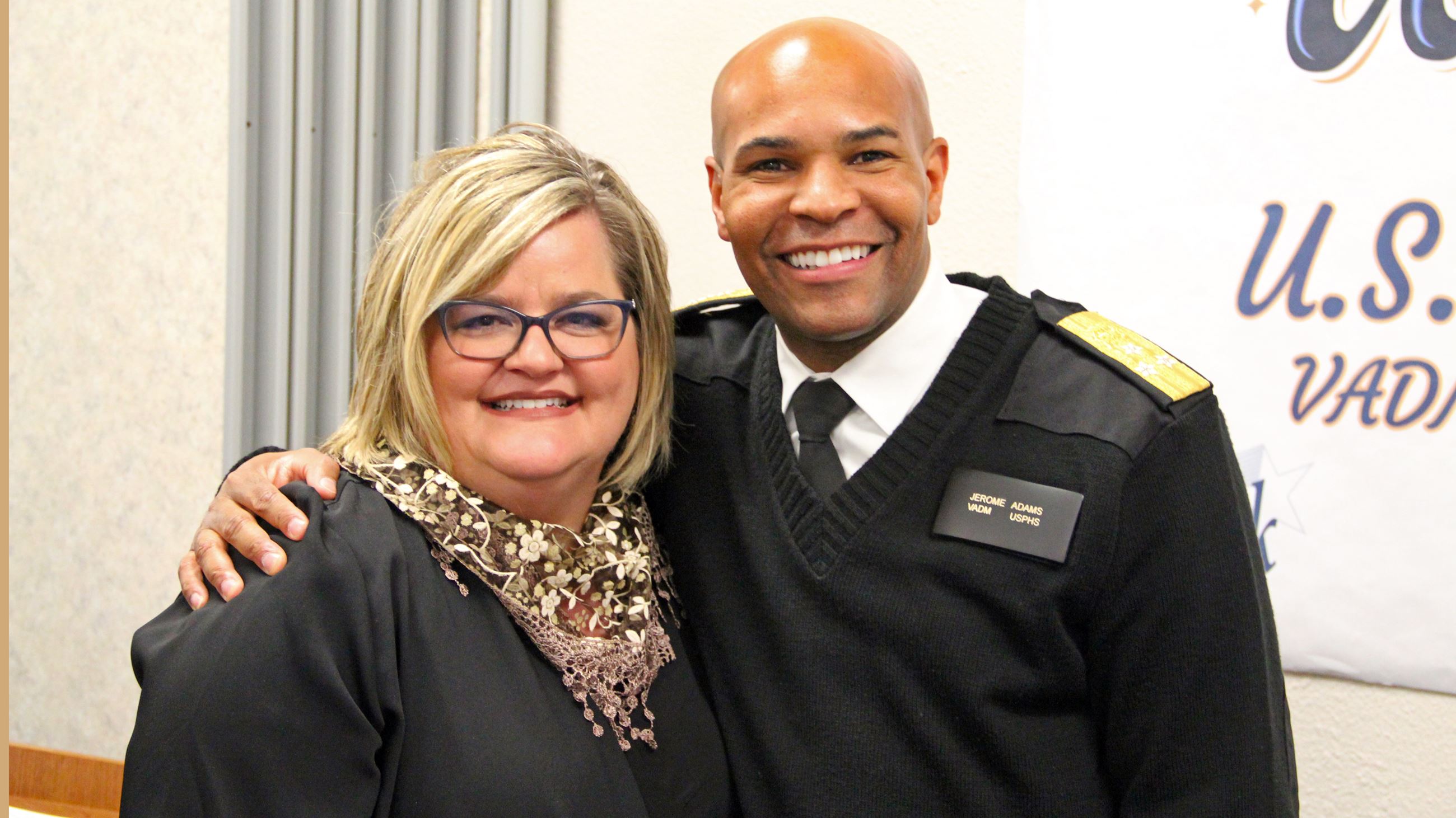 Renae Moch with Jerome Adams.JPG