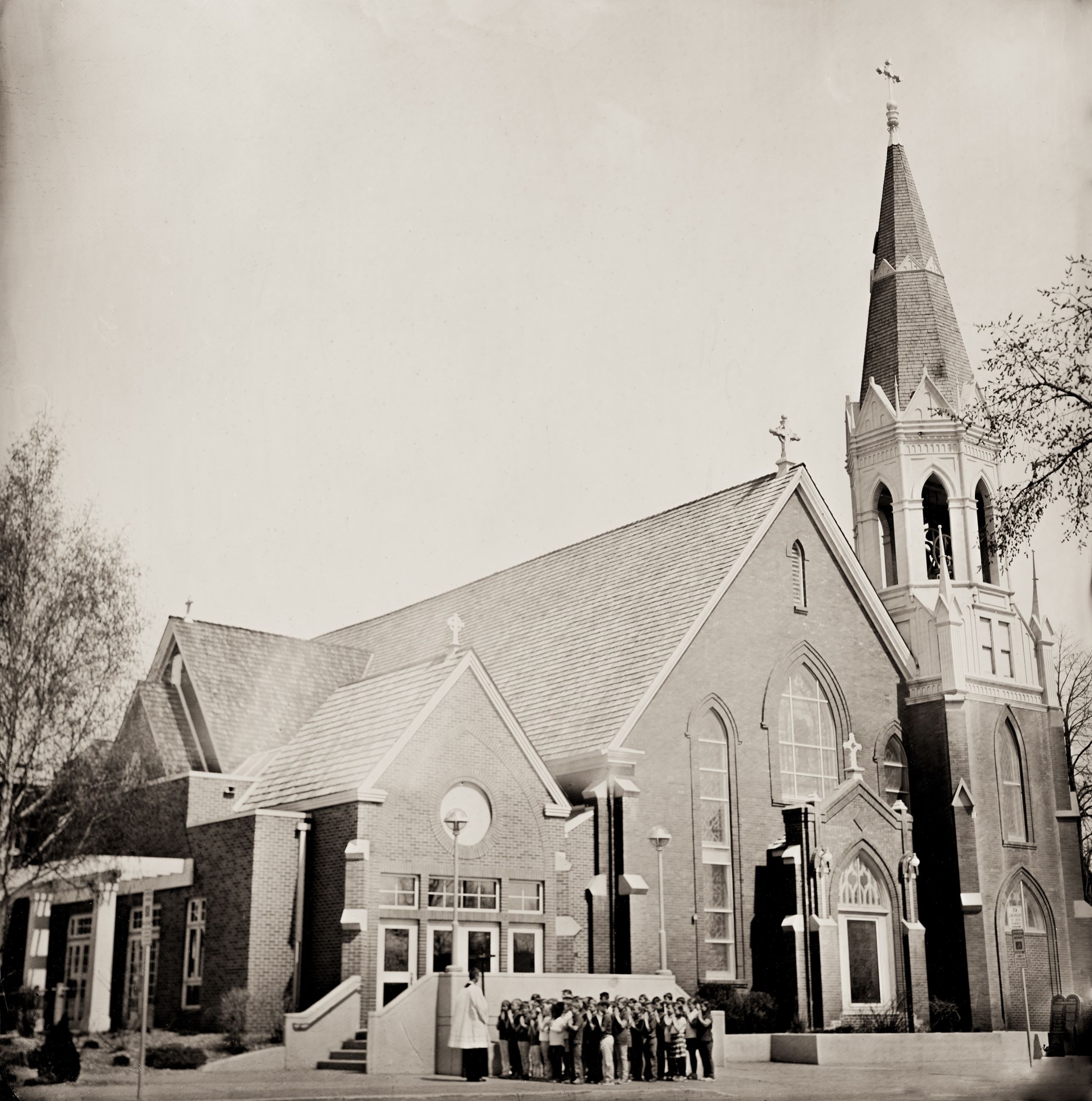 Black and White Saint Marys Church - Photo Credit - Shane Balkowitsch