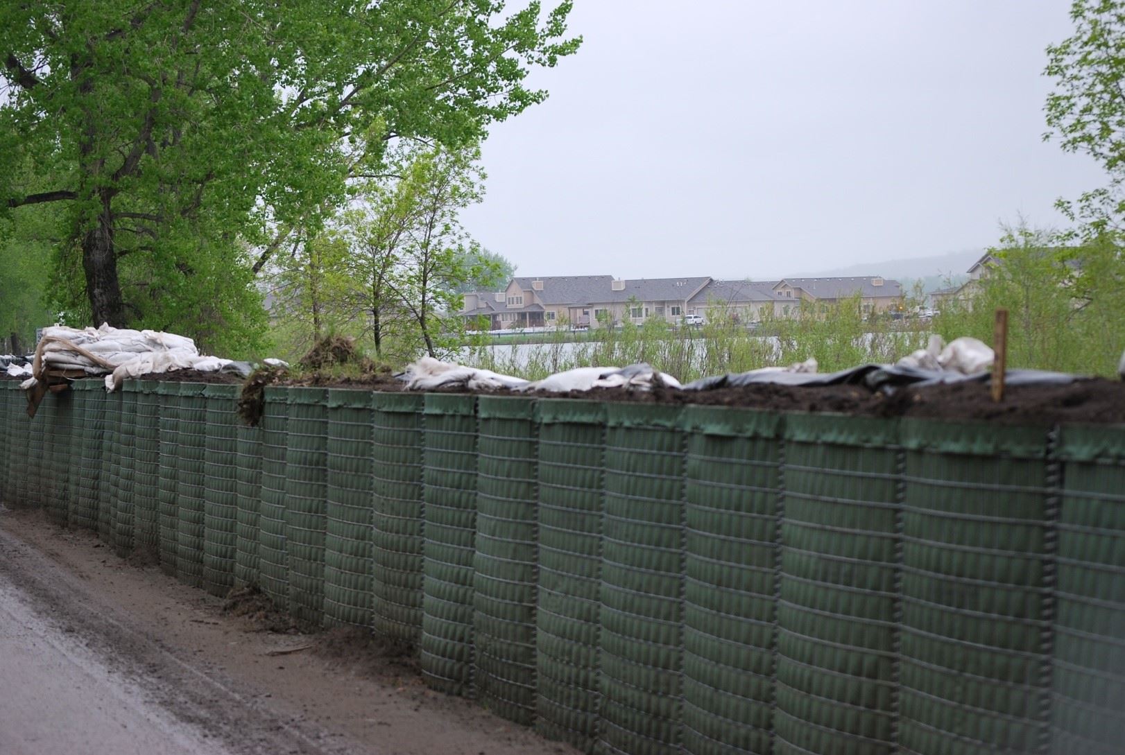 Flood Barrier along Riverwood Drive during 2011 flood event