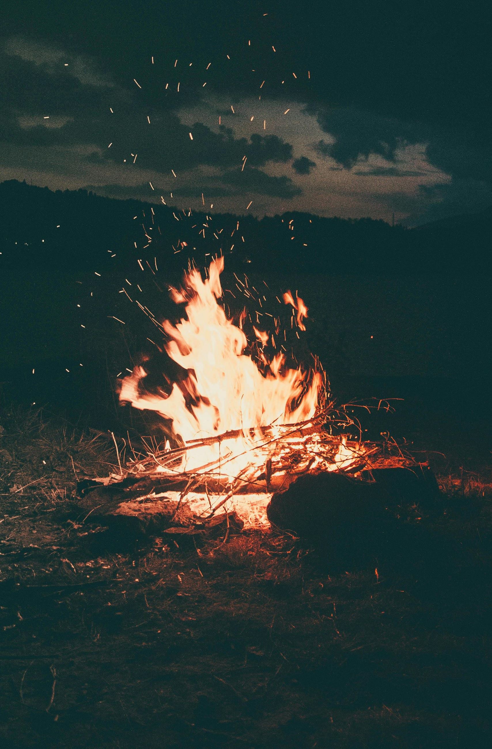 recreational fire outdoor burning decorative photo 