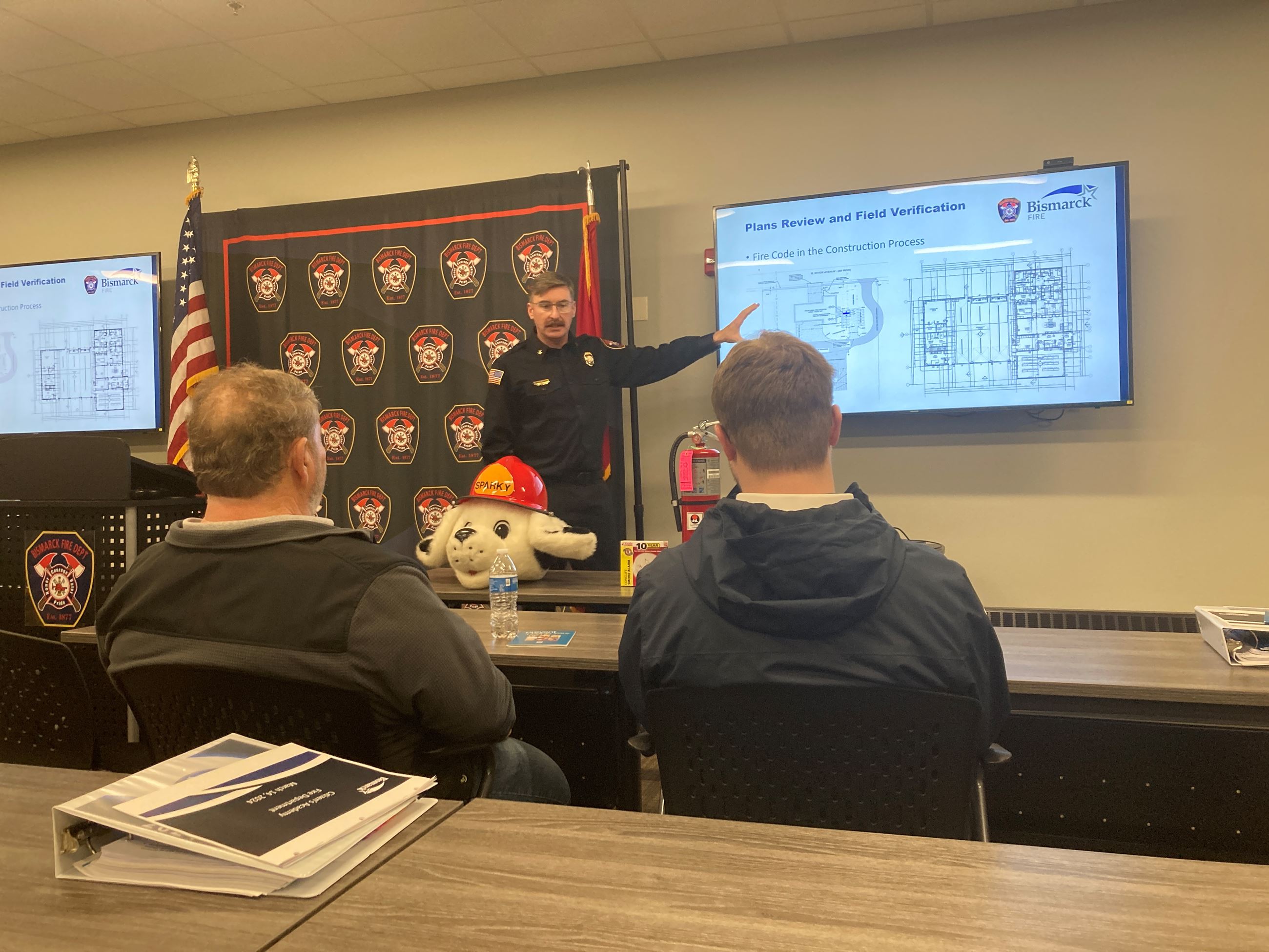 Citizen Academy learns about the duties of the City's Fire Marshalls. 