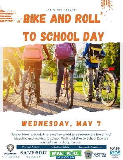 Bike And Roll To School Day Bismarck-Burleigh Public Health Campaign Invitation 
