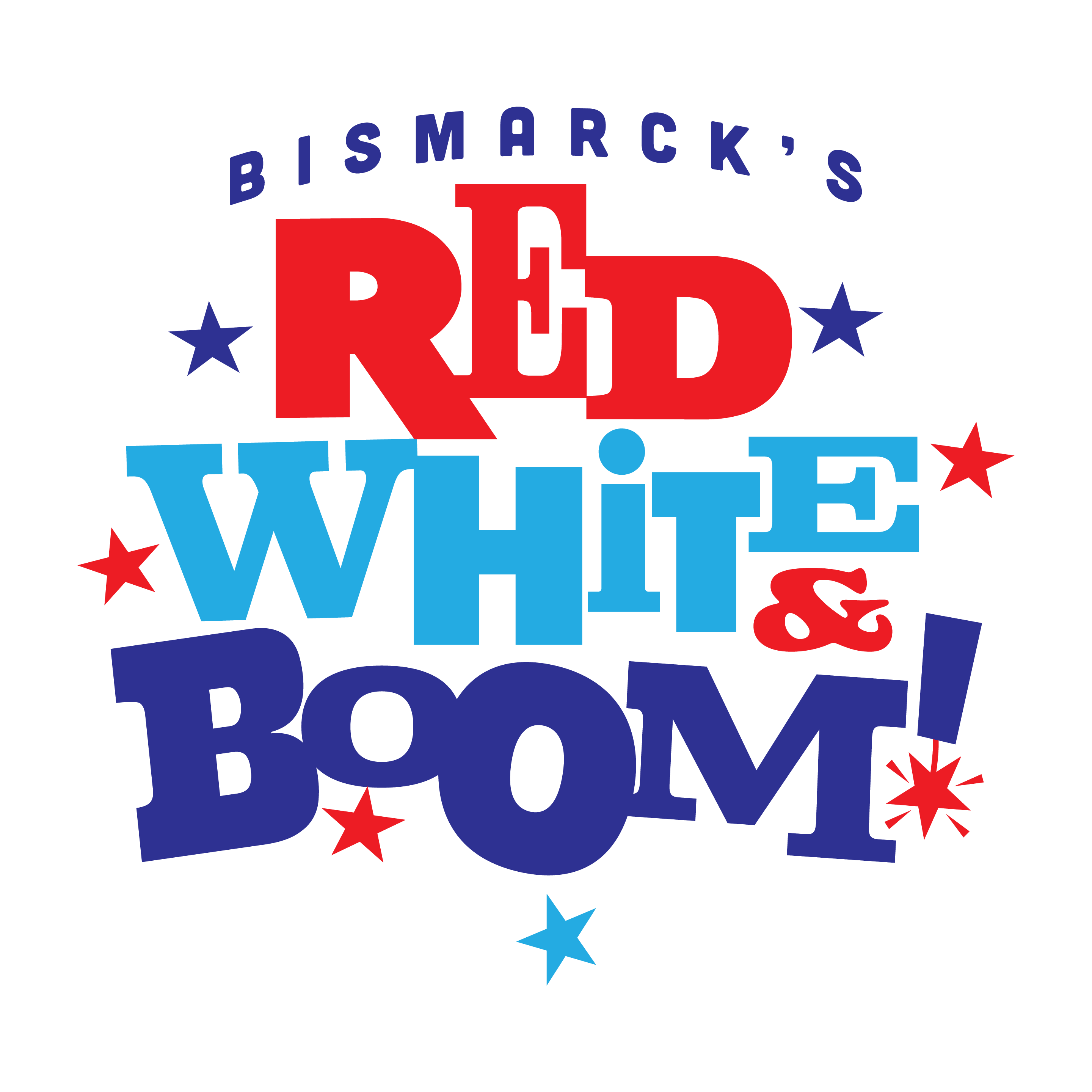 Bismarck's Red White & Boom! Logo