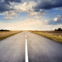 Roadway stretching away into the distance