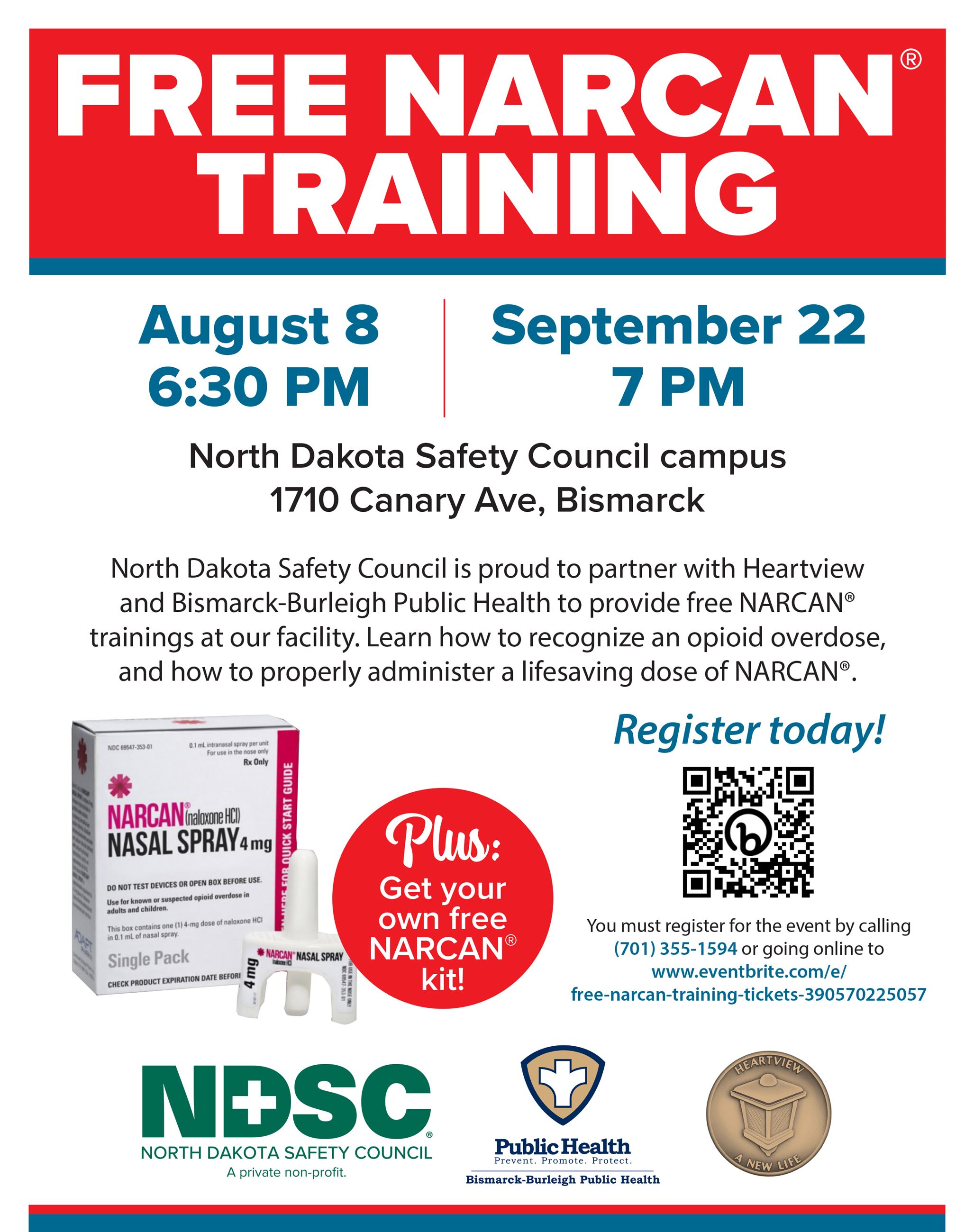 Community Narcan Training flyer August 2022