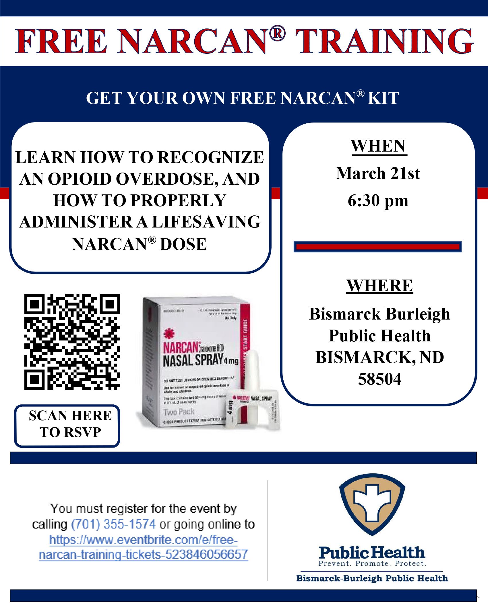 Community Narcan Training Flyer March 2023