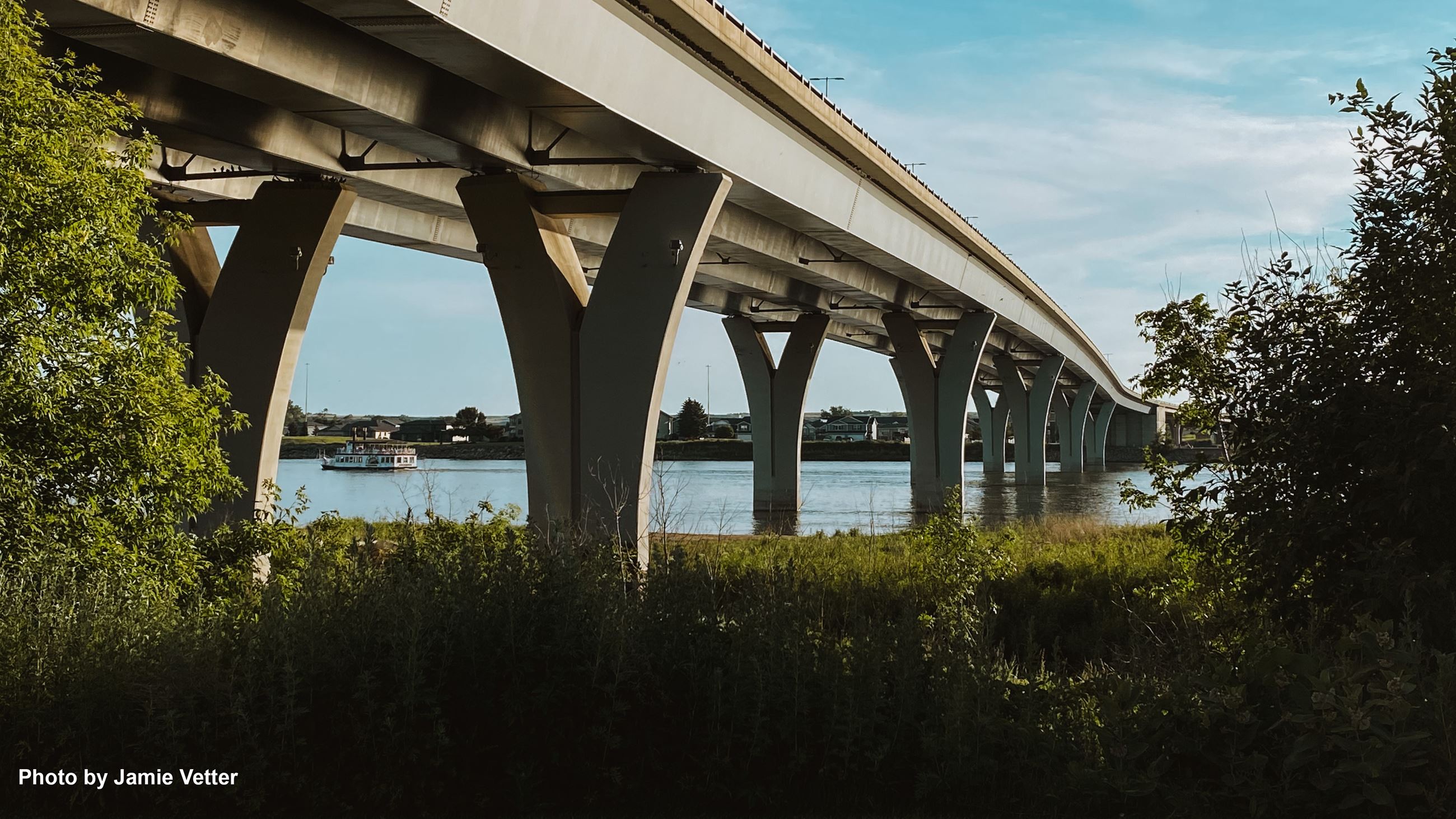 Bridge and River Boat by Jamie Vetter