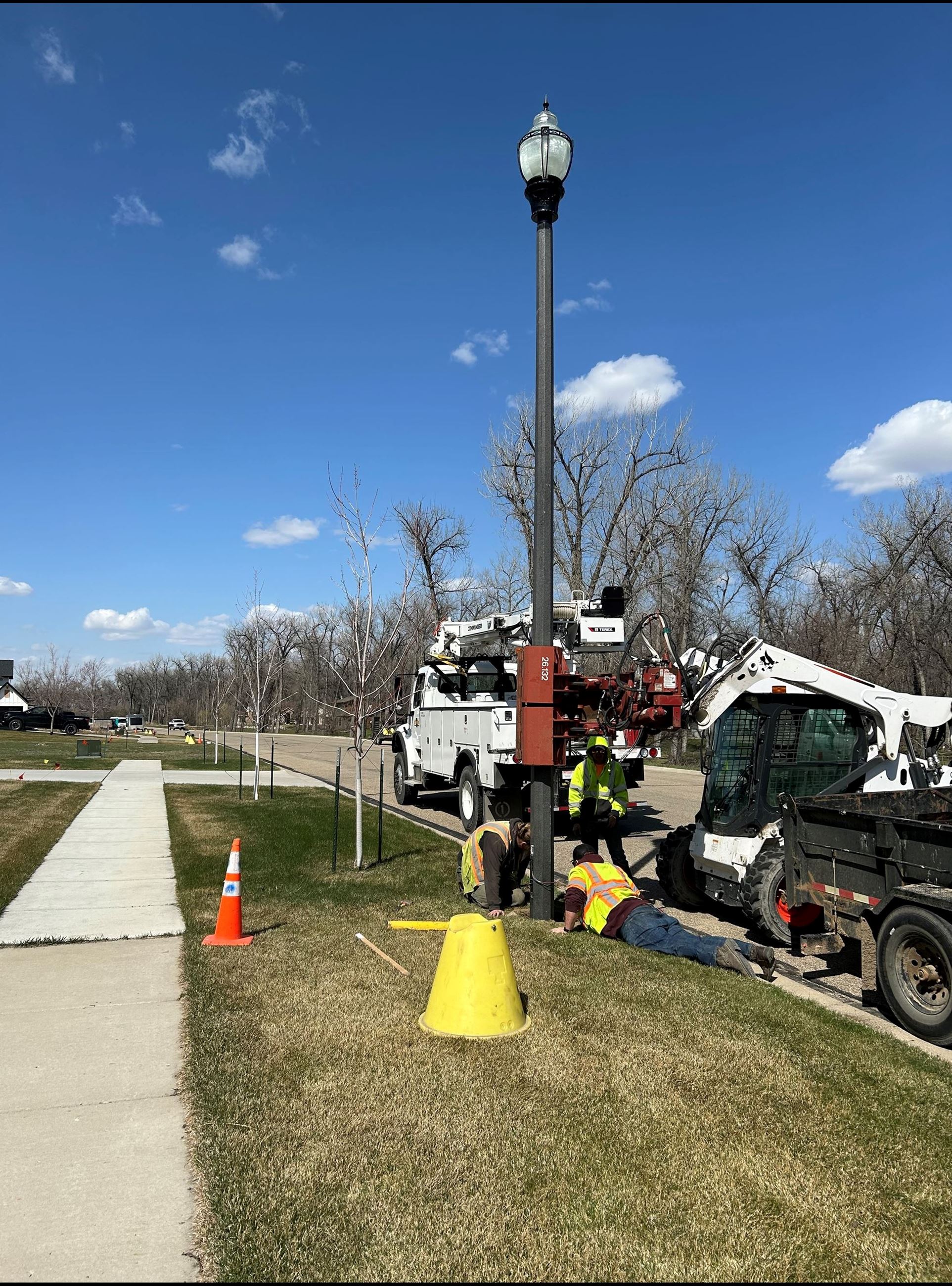 Street light pole installation